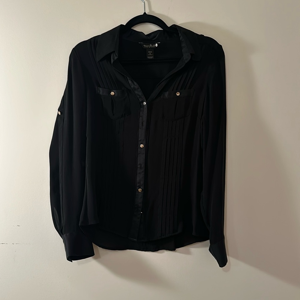 White House Black Market Black Pocket Tee